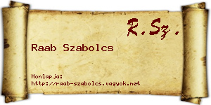 Raab Szabolcs névjegykártya